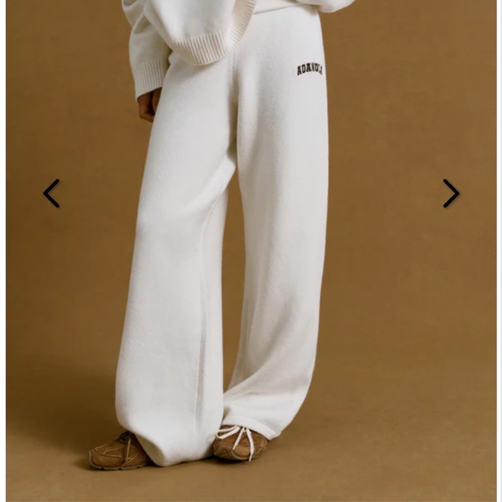 Adanola Cream Varsity Knit Sweatpants